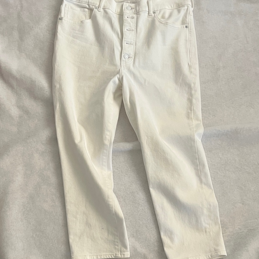 Express Women's White Straight Jeans
